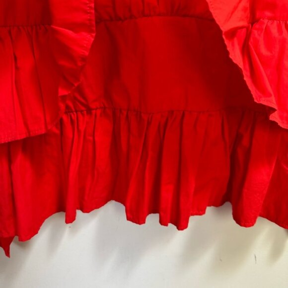 Zara W/B NEW Oversized Poplin Ruffles Dress Lightweight Boxy Tunic Cotton Shift - Picture 8 of 16